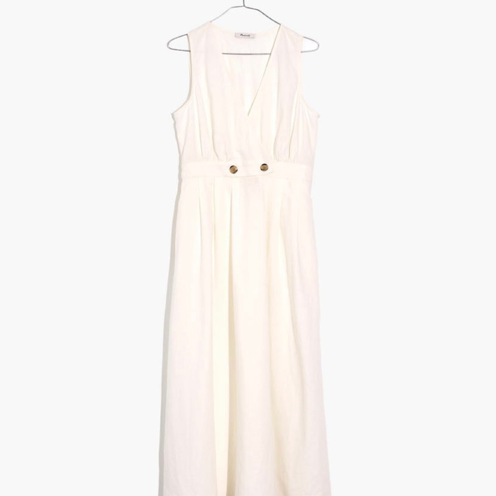 Madewell Button-Waist Wrap Midi Dress - Picture 13 of 16